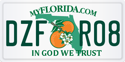 FL license plate DZFR08