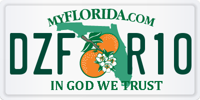 FL license plate DZFR10