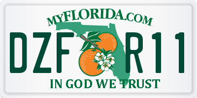 FL license plate DZFR11
