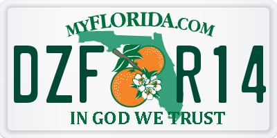 FL license plate DZFR14