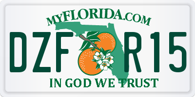 FL license plate DZFR15