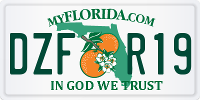 FL license plate DZFR19