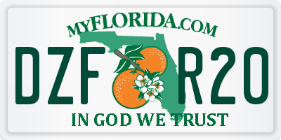 FL license plate DZFR20