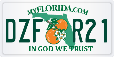 FL license plate DZFR21