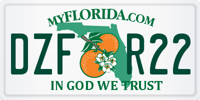 FL license plate DZFR22