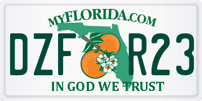 FL license plate DZFR23