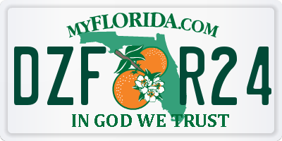 FL license plate DZFR24