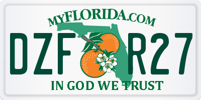 FL license plate DZFR27