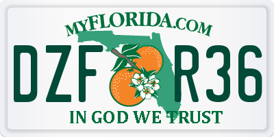 FL license plate DZFR36