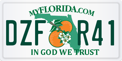 FL license plate DZFR41