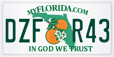 FL license plate DZFR43