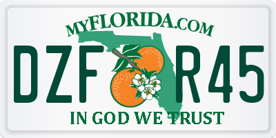 FL license plate DZFR45