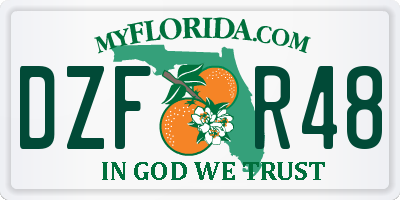 FL license plate DZFR48