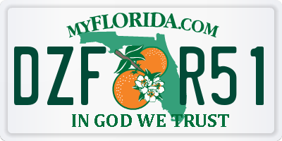 FL license plate DZFR51