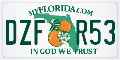 FL license plate DZFR53