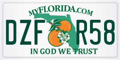FL license plate DZFR58