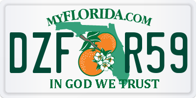 FL license plate DZFR59