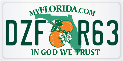 FL license plate DZFR63