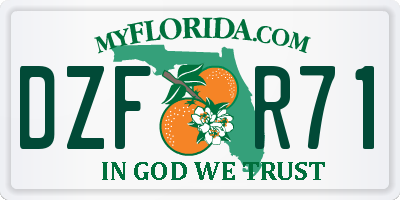 FL license plate DZFR71