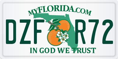FL license plate DZFR72