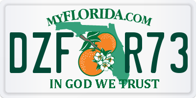 FL license plate DZFR73