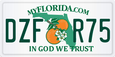 FL license plate DZFR75