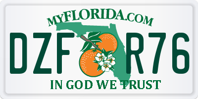 FL license plate DZFR76