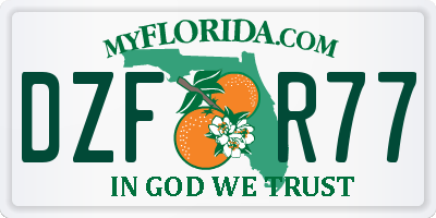 FL license plate DZFR77