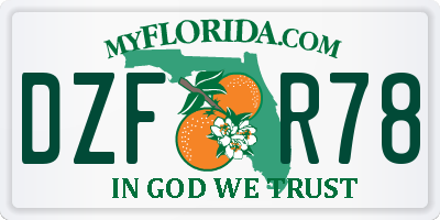 FL license plate DZFR78