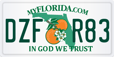 FL license plate DZFR83