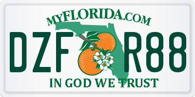 FL license plate DZFR88