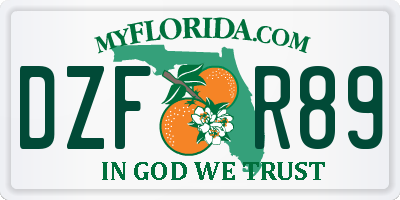FL license plate DZFR89