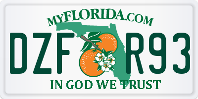 FL license plate DZFR93