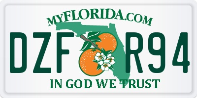 FL license plate DZFR94