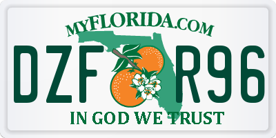 FL license plate DZFR96
