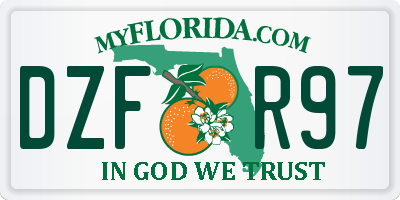 FL license plate DZFR97