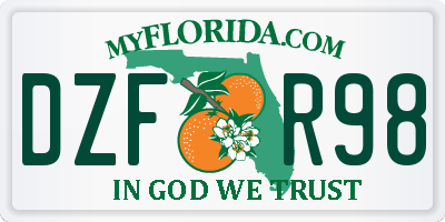 FL license plate DZFR98