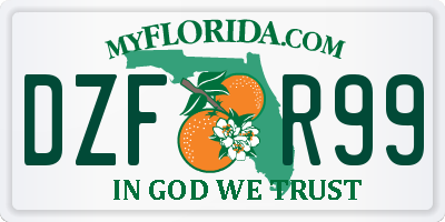 FL license plate DZFR99