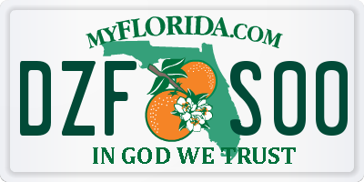 FL license plate DZFS00