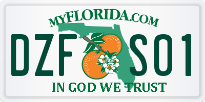 FL license plate DZFS01