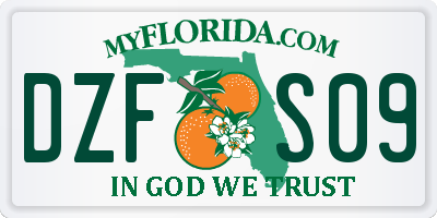 FL license plate DZFS09