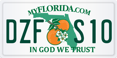 FL license plate DZFS10