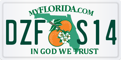 FL license plate DZFS14