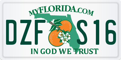 FL license plate DZFS16