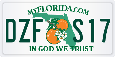FL license plate DZFS17