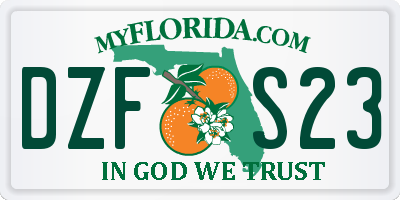 FL license plate DZFS23