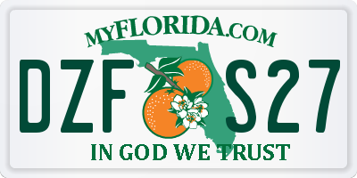 FL license plate DZFS27