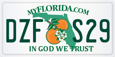 FL license plate DZFS29
