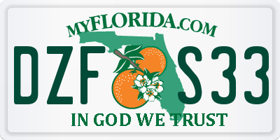 FL license plate DZFS33