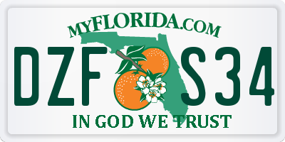 FL license plate DZFS34
